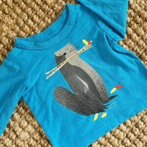 Tea Collection Beaver Blue Long Sleeve Shirt